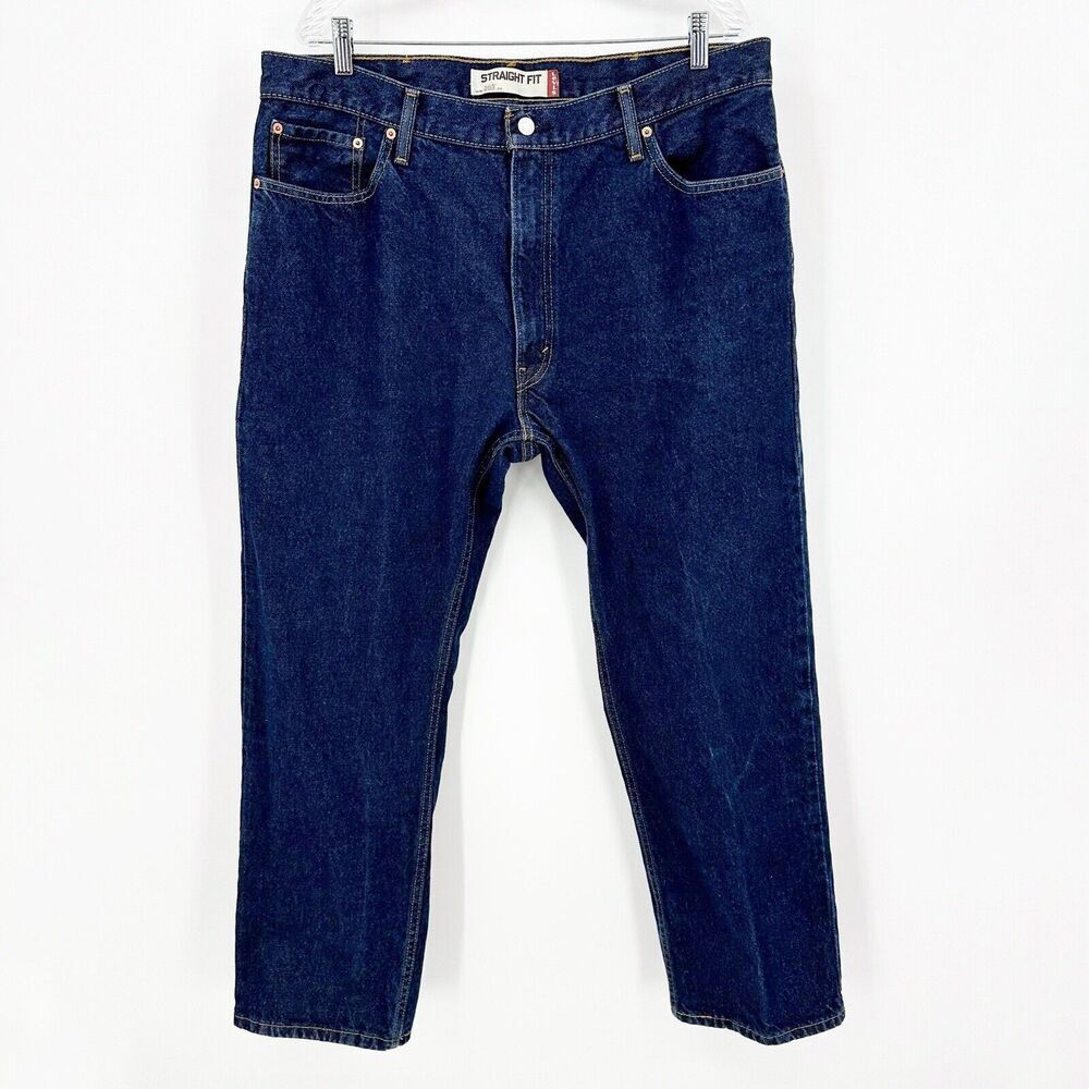 Levi's 505 Straight Fit Jeans Size 40x30 Men Dark Wash Zip Fly Cotton‎ Relaxed